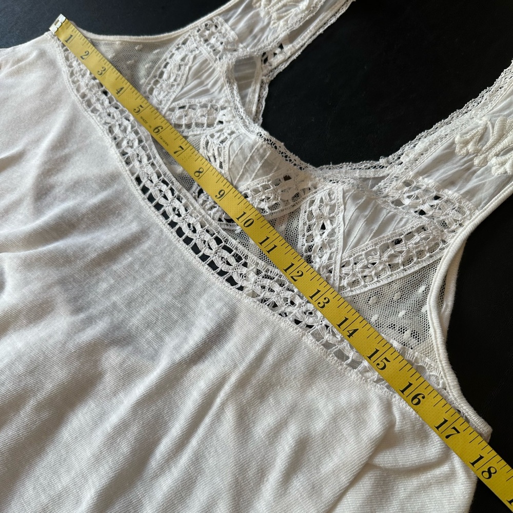 FREE PEOPLE Costa Mesh Babydoll Tank Top Shirt Medium - Picture 6 of 7
